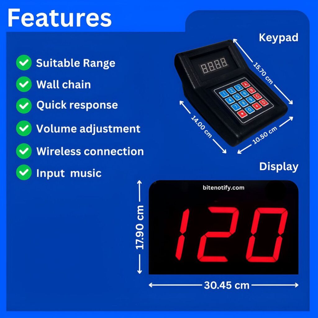دستگاه فراخوان مشتری ابعاد دستگاه